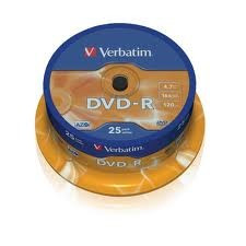 DVD-R Verbatim 16x 4,7GB cake box 25ks   (43522)