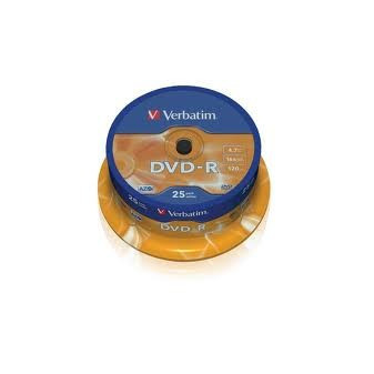 DVD-R Verbatim 16x 4,7GB cake box 25ks   (43522)