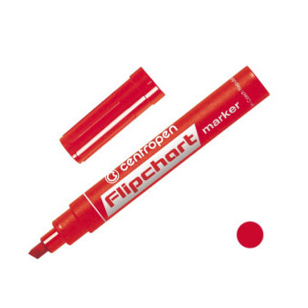 Značkovač Centropen 8560 na Flipchart červený klínový hrot 1-4,6mm