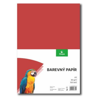 Papír pro výtvarku A3/80g červený 100 listů