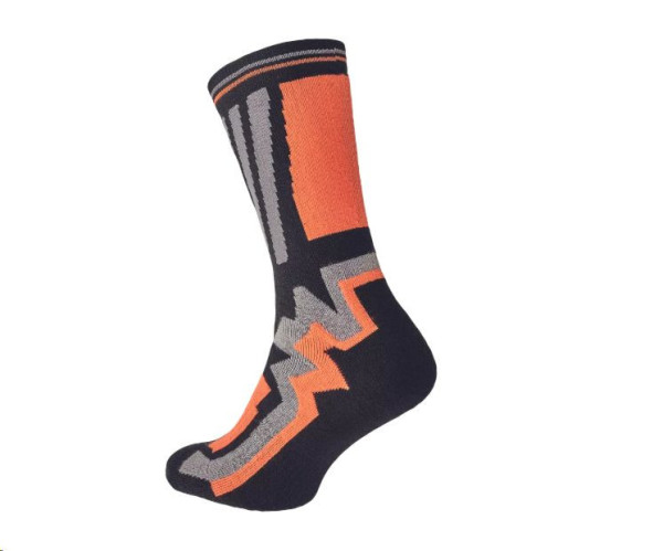 KNOXFIELD LONG ponožky černá/oranžová 39/40