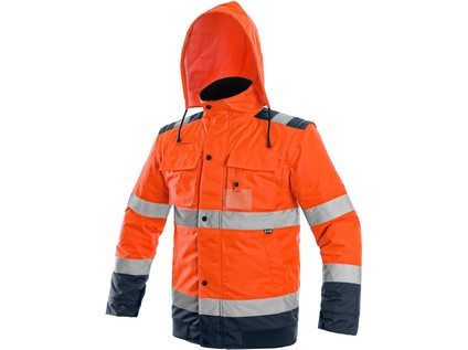 Bunda CXS LUTON, výstražná, pánská, oranžovo-modrá, vel. M