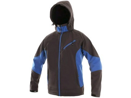 Pánská softshell bunda CXS SACRAMENTO, šedo-modrá, vel. 4XL