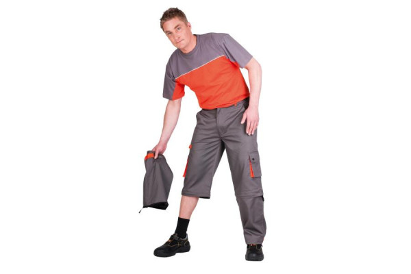 DESMAN kalhoty 2v1 šedá/oranžová 46
