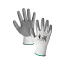 Povrstvené rukavice ABRAK, bílo-šedé, vel. 06 | 3410-001-109-06