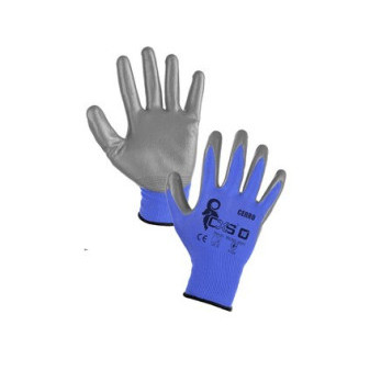 Povrstvené rukavice CERRO, modro-šedé, vel.