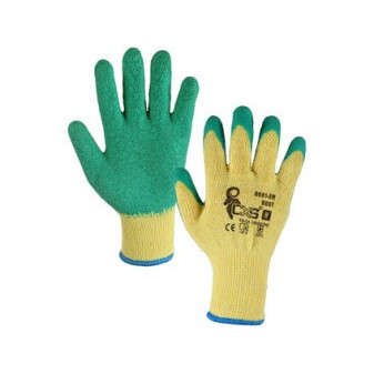 Povrstvené rukavice ROXY, žluto-zelené, vel.