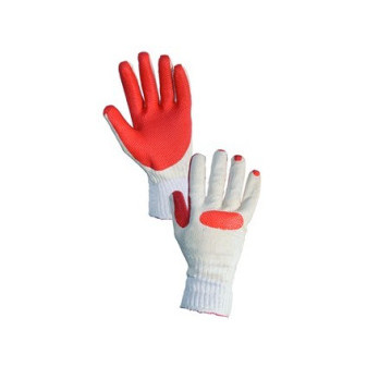 Povrstvené rukavice BLANCHE, bílo-oranžové, vel.