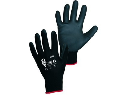 Povrstvené rukavice BRITA BLACK, černé, vel.