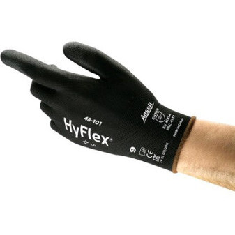 Povrstvené rukavice ANSELL HYFLEX 48-101, černé, vel.