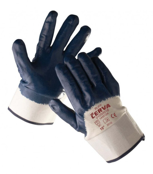 RUFF rukavice polomáčené v nitrilu - 10
