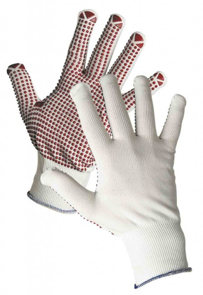 GANNET rukavice nylon., PVC terč. 10