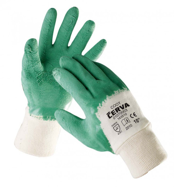 COOT rukavice máč. v zeleném latex