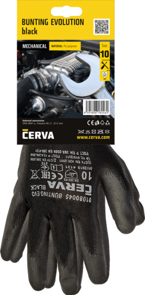 BUNTING EVO BLACK rukavice blistr