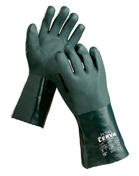 PETREL rukavice celomáč v zel. PVC - 10